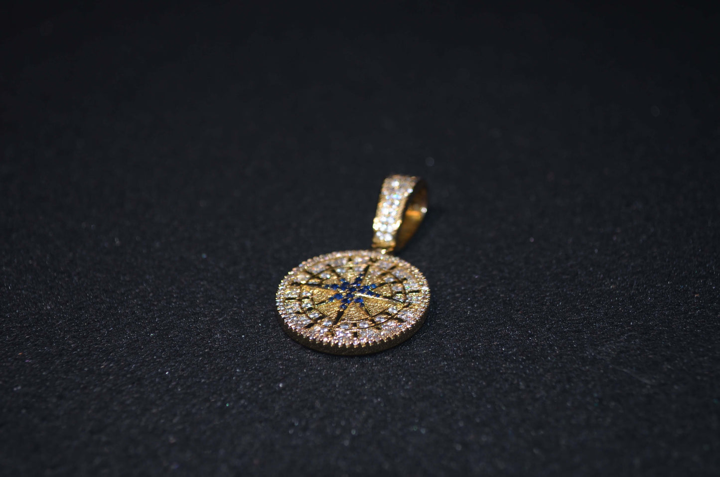 Compass Pendant w/ 3mm Tennis Chain freeshipping - Crown Jewellers UK