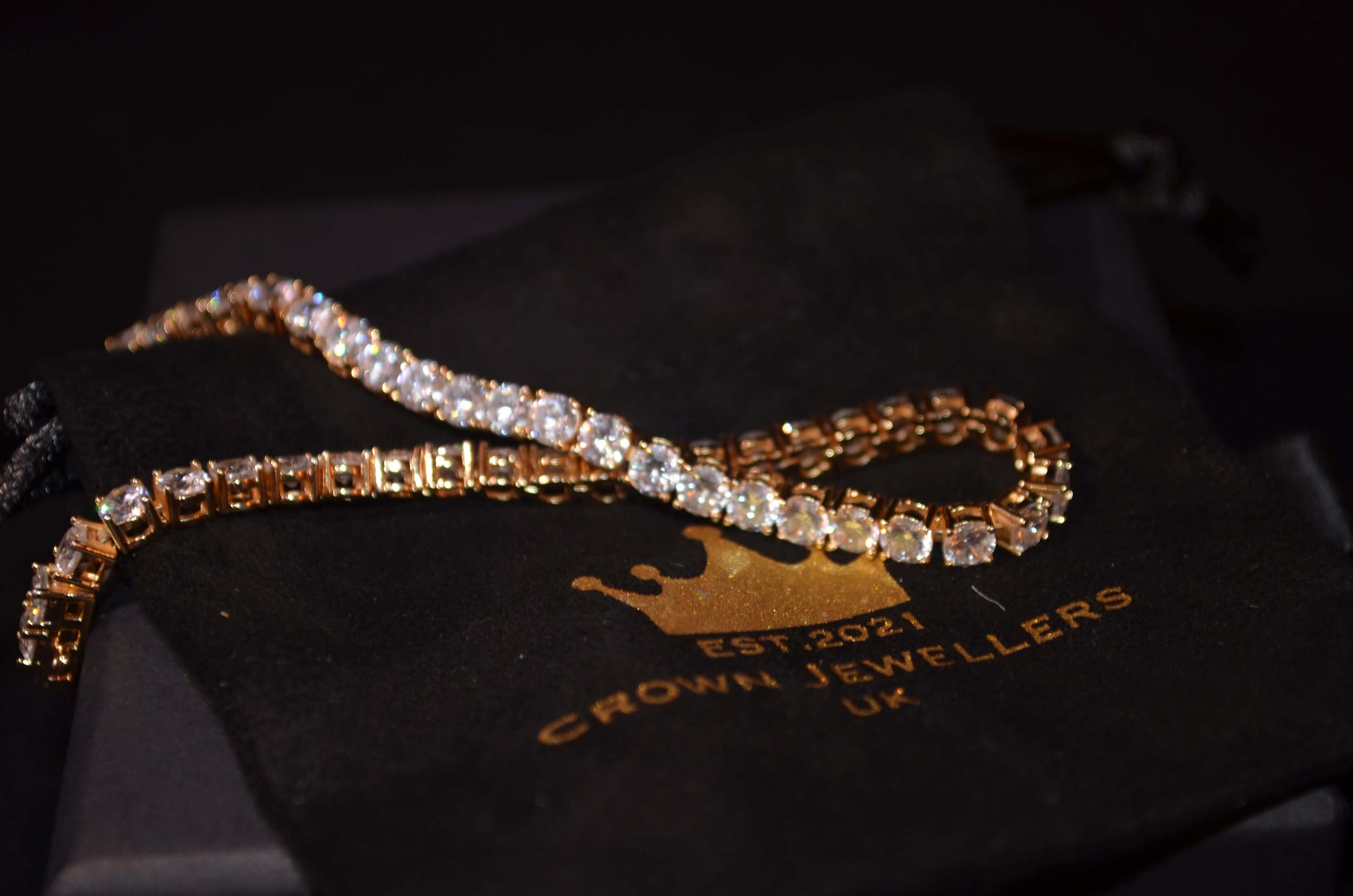 Iced Out 3mm Gold Tennis Bracelet - Gold freeshipping - Crown Jewellers UK