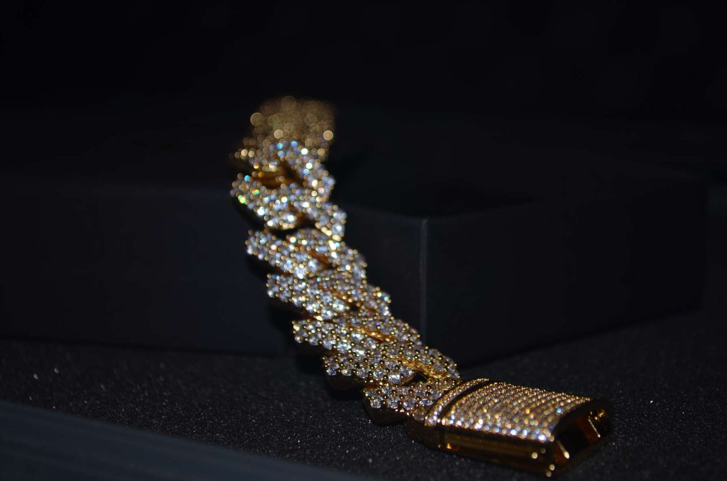 Iced Out 14mm Diamond Prong Bracelet - Gold freeshipping - Crown Jewellers UK