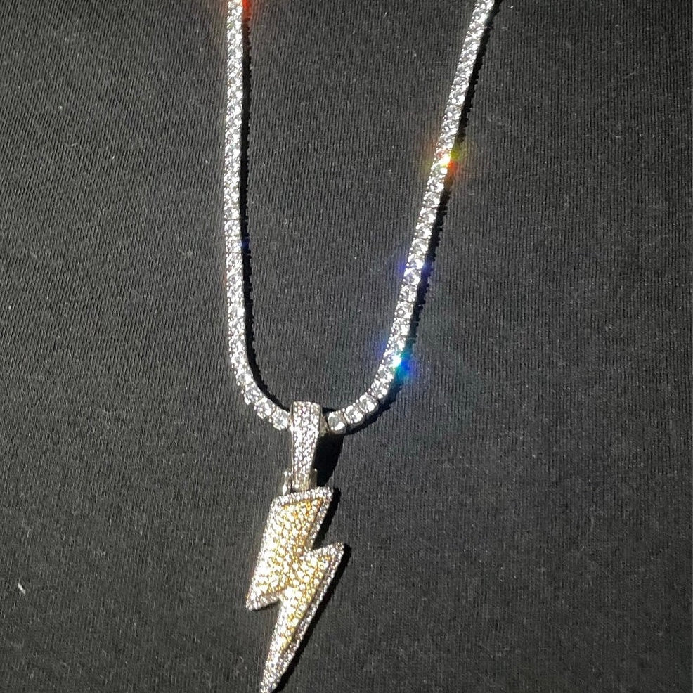 Lightning Bolt Pendant w/  Chain